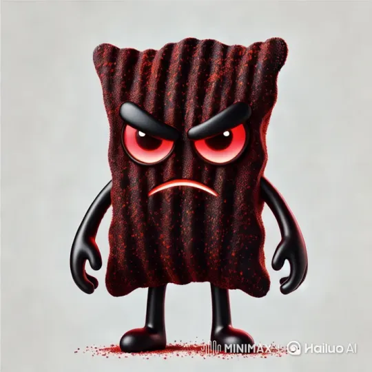 Animated Snack Character Shows Intense Anger and Restlessness – AI Generated Video | Hailuo AI