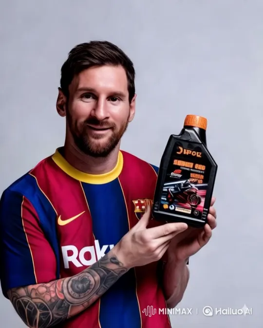 FC Barcelona Jersey Promotes Motor Oil with Stylish Presentation – AI Generated Video | Hailuo AI