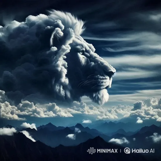 Stork Emerges from Lion's Mouth in Majestic Scene – AI Generated Video | Hailuo AI