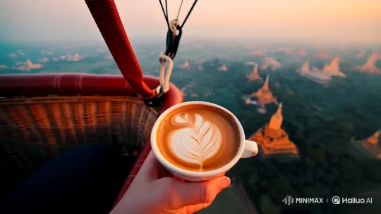 Sunrise Hot Air Balloon over Bagan Temples - A Cinematic Journey – AI Generated Video | Hailuo AI