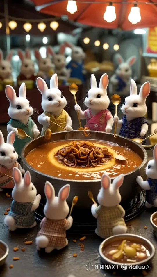 Miniature Indian Village Cooks Giant Biryani Over Open Fire – AI Generated Video | Hailuo AI