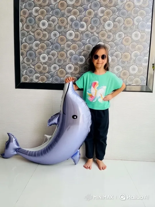 Child and Minion Share Playful Moment with Balloon and Banana – AI Generated Video | Hailuo AI