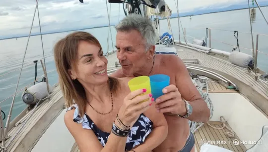 Couple Enjoying Intimate Moment on Sailboat – AI Generated Video | Hailuo AI