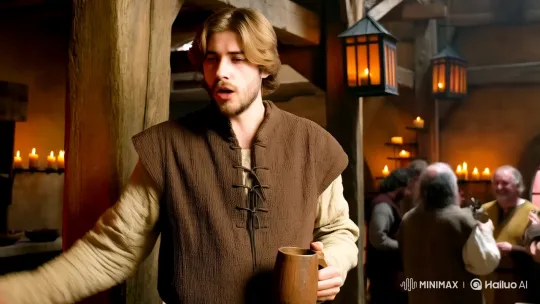Medieval Tavern: Peasant Singer's Passionate Performance – AI Generated Video | Hailuo AI
