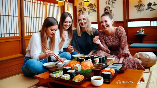 Polish Women's Friendship in a Japanese Restaurant – AI Generated Video | Hailuo AI