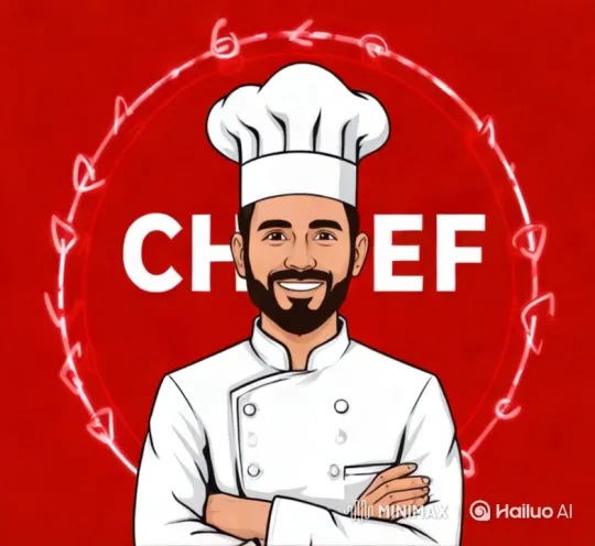 Chef Welcomes Viewers with Warm Wave – AI Generated Video | Hailuo AI