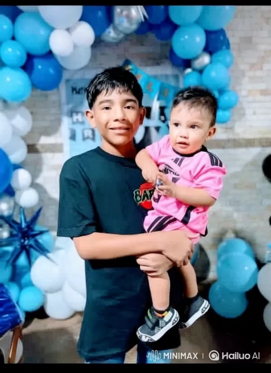 Boy and Toddler Celebrate in Colorful Outfits – AI Generated Video | Hailuo AI