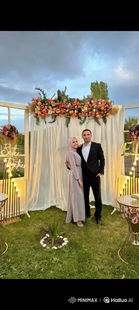 Couple Celebrates Love in Romantic Outdoor Setting – AI Generated Video | Hailuo AI