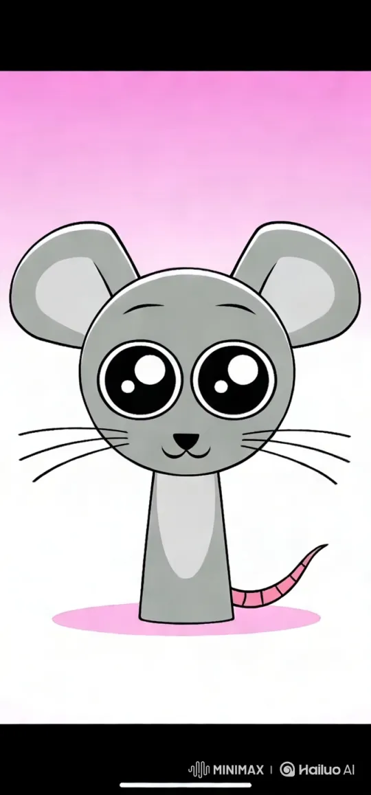 Animated Mouse Joyfully Dancing on Gradient Pink Background – AI Generated Video | Hailuo AI