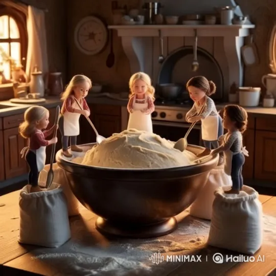 Tiny Bakers Create Magic in a Cozy Kitchen – AI Generated Video | Hailuo AI