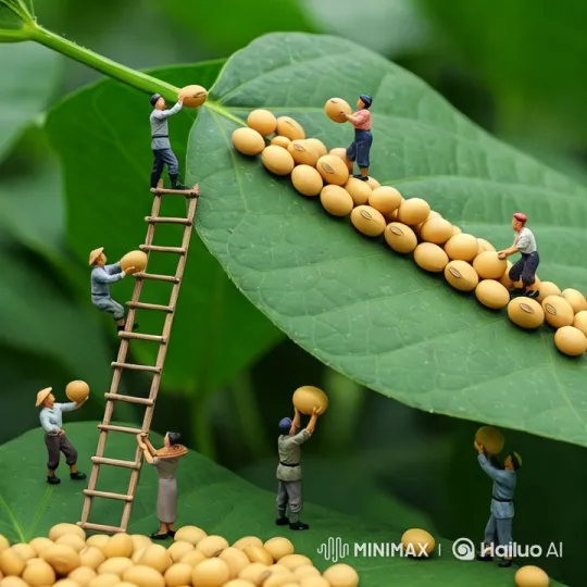Miniature Workers Harvest Soybeans on Giant Leaf – AI Generated Video | Hailuo AI