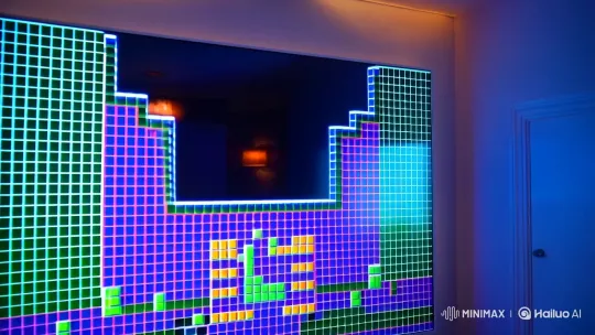 Mesmerizing Tetris Gameplay Captured with Artistic Camera Work – AI Generated Video | Hailuo AI