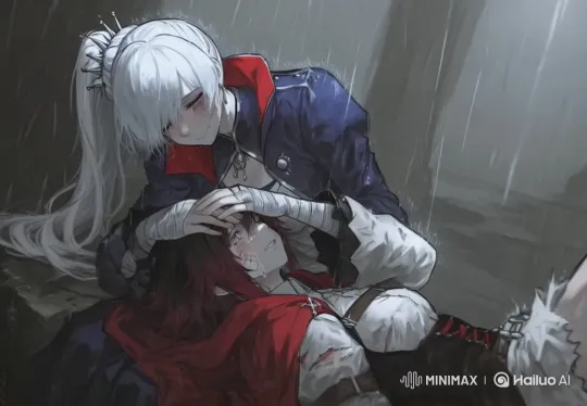 Ruby and Weiss' Emotional Reunion in the Rain – AI Generated Video | Hailuo AI