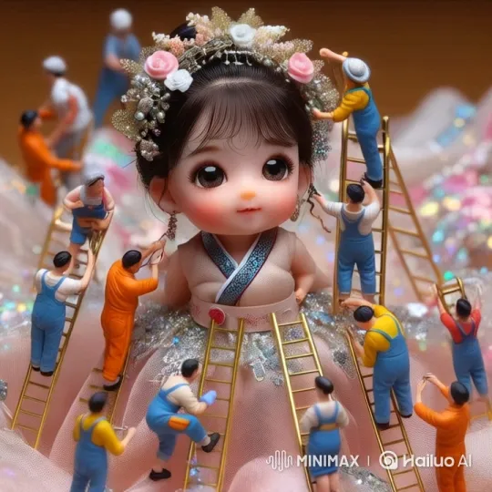 Live2D Animation: Detailing of a Korean Baby's Dress and Jewelry – AI Generated Video | Hailuo AI