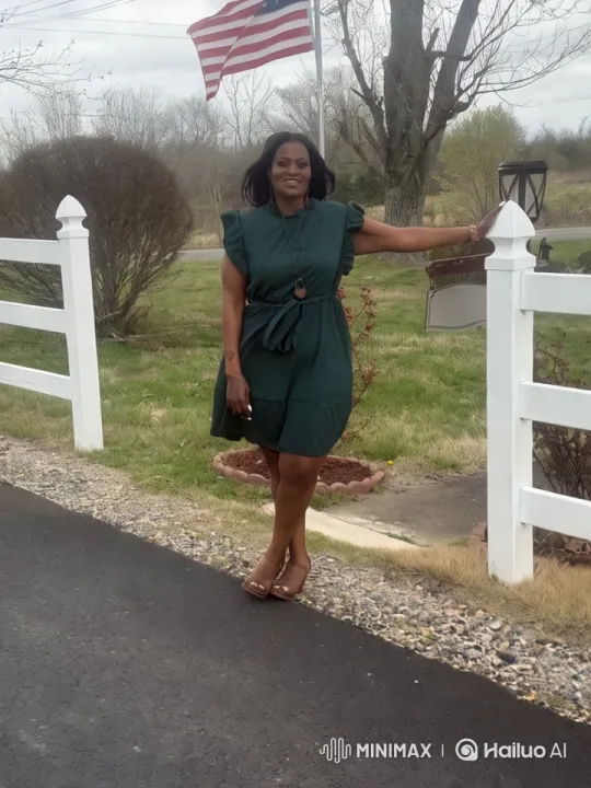 Woman by Fence with American Flag - Serene Outdoor Scene – AI Generated Video | Hailuo AI