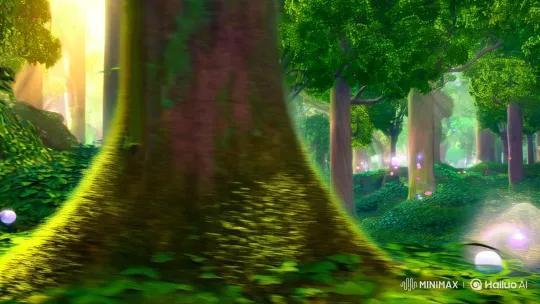 Pixar-style Alien in Enchanted Forest Tracking Shot – AI Generated Video | Hailuo AI