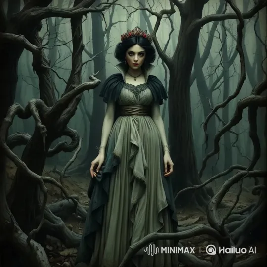 Snow White in a Sinister Forest Setting – AI Generated Video | Hailuo AI