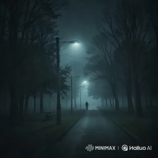 Mysterious Figure Walks Through Foggy Park – AI Generated Video | Hailuo AI