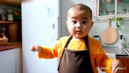 Boy Chef Excels in Morning Culinary Display – AI Generated Video | Hailuo AI