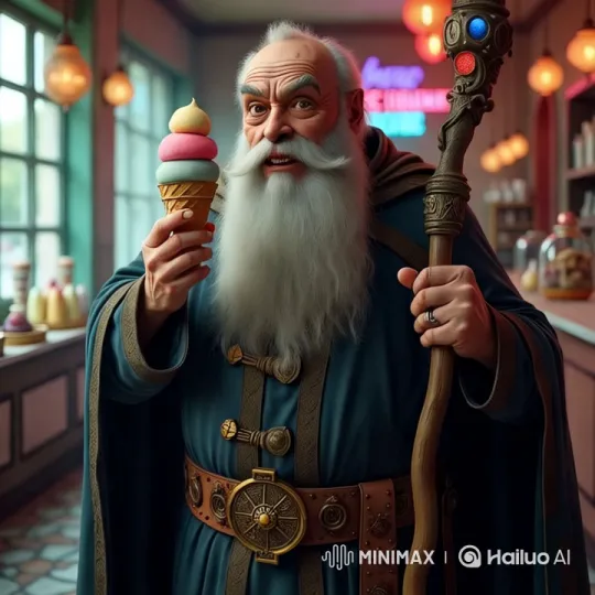Character Enjoys Ice Cream in Vintage Parlor – AI Generated Video | Hailuo AI