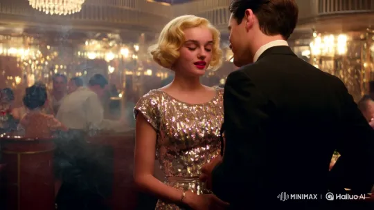 1950s Glamour: Woman in Sequins Engages in Intimate Chat – AI Generated Video | Hailuo AI