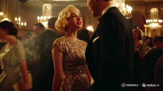 1950s Nightclub Scene: Blonde Woman in Sequined Dress – AI Generated Video | Hailuo AI