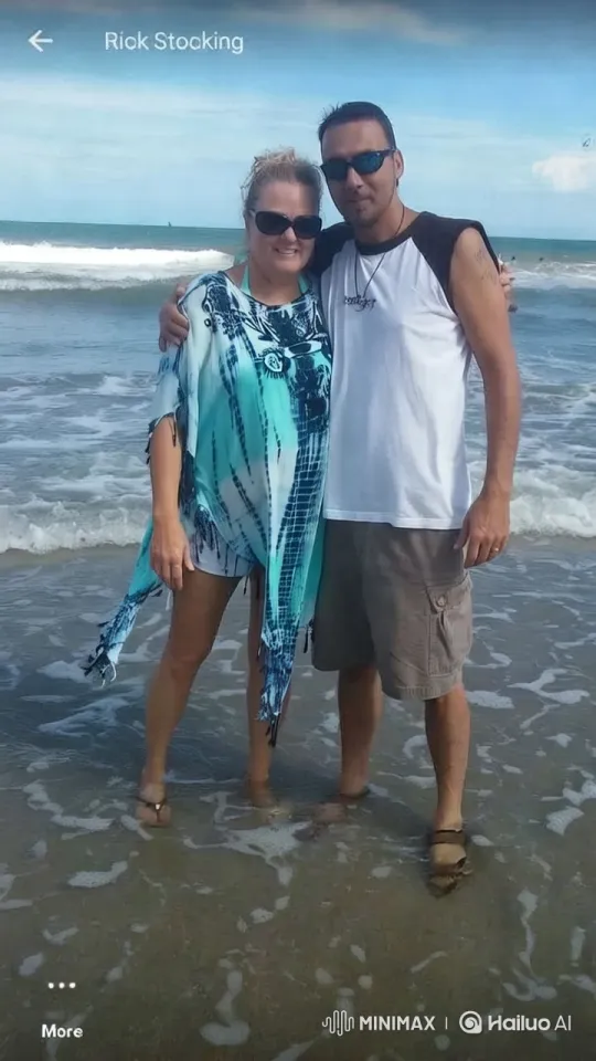 Couple Embraces on Serene Beach Shoreline – AI Generated Video | Hailuo AI
