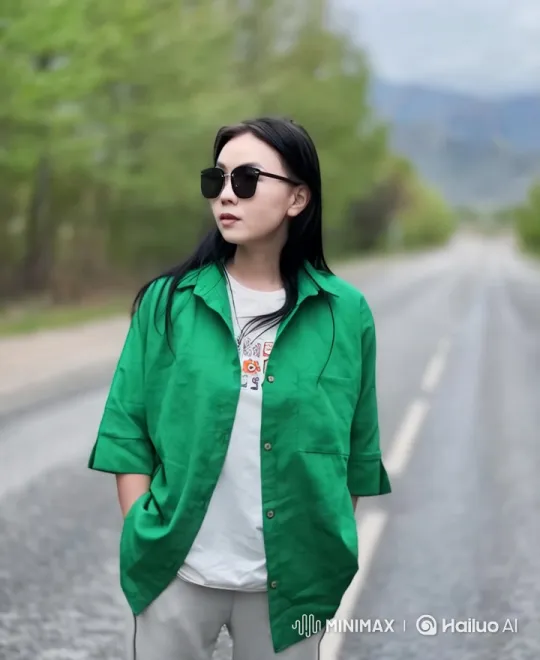 Vibrant Person on Serene Road Amidst Nature – AI Generated Video | Hailuo AI