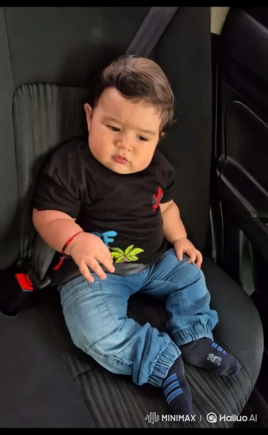 Joyful Child Dancing in Car Seat – AI Generated Video | Hailuo AI