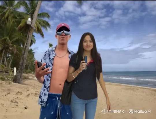 Beach Romance: Intimate Kiss Captured on Camera – AI Generated Video | Hailuo AI