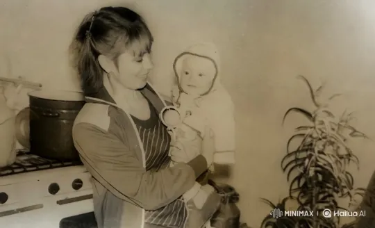 Cozy Kitchen: Woman and Child's Tender Moments – AI Generated Video | Hailuo AI
