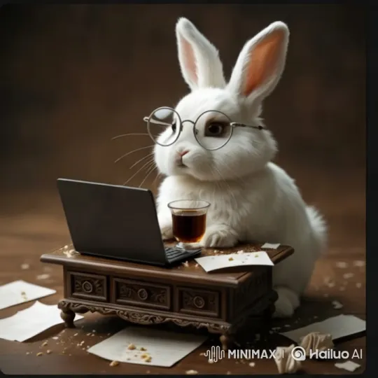 Whimsical Bunny Works on Tiny Laptop – AI Generated Video | Hailuo AI