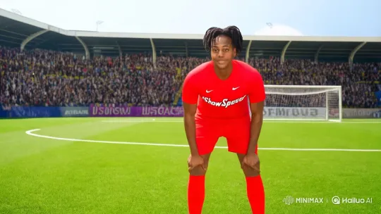 Athlete Showcases Athleticism with Backflip at Vibrant Stadium – AI Generated Video | Hailuo AI