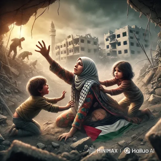 Angel Brings Hope to War-Torn Family in Palestine – AI Generated Video | Hailuo AI