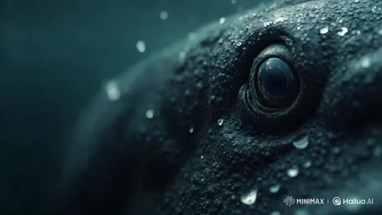 Close-Up Exploration of Aquatic Creature's Eye – AI Generated Video | Hailuo AI
