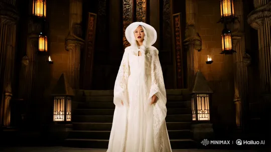 Evil Queen Transforms in Ancient Castle Hall – AI Generated Video | Hailuo AI