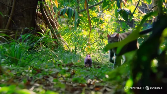 Cat Chases Mouse in Dense Jungle Setting – AI Generated Video | Hailuo AI