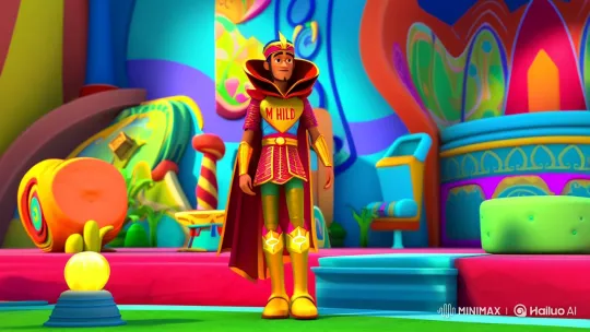 Vibrant Warrior Riad: Aesthetic Close-Up in Animated Style – AI Generated Video | Hailuo AI