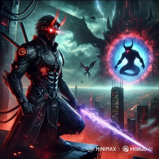 Dystopian Warrior Prepares for Battle in Sci-Fi Cityscape – AI Generated Video | Hailuo AI