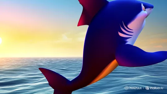 Colorful Shark Delights in Slow-Motion Animation – AI Generated Video | Hailuo AI