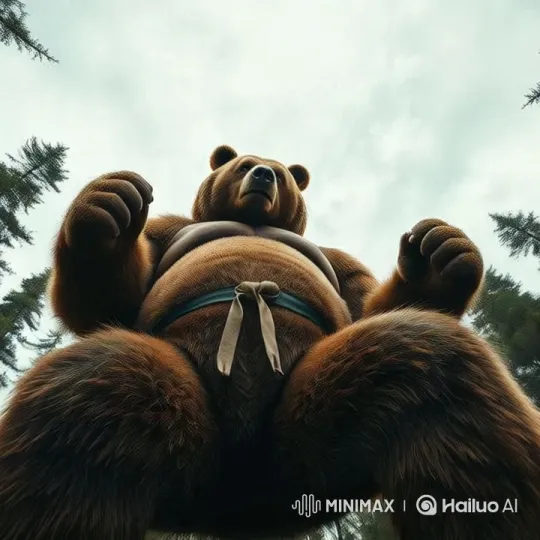 Giant Bear Dominates Camera in Dramatic Footage – AI Generated Video | Hailuo AI