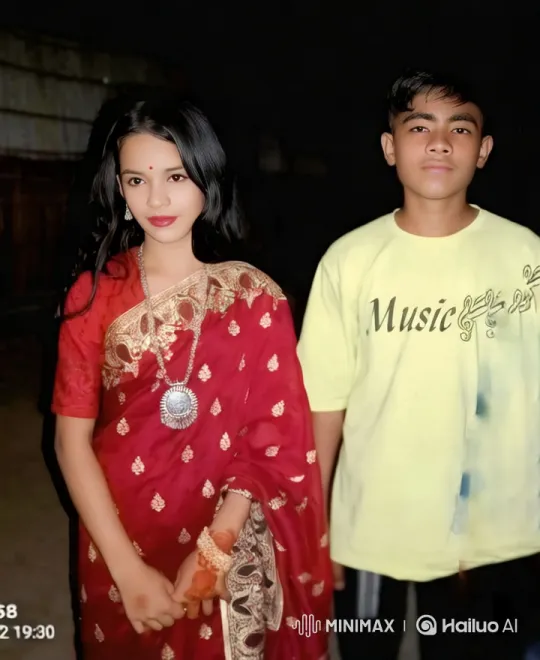 Young Couple Embraces in Traditional Attire – AI Generated Video | Hailuo AI