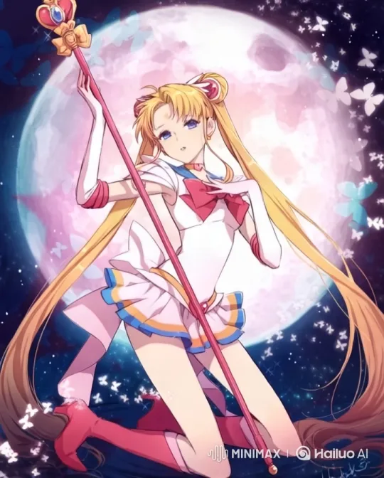 Sailor Moon-Inspired Character in Enchanting Moonlit Scene – AI Generated Video | Hailuo AI