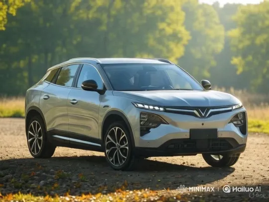 Sleek SUV Showcased in Lush Greenery Setting – AI Generated Video | Hailuo AI