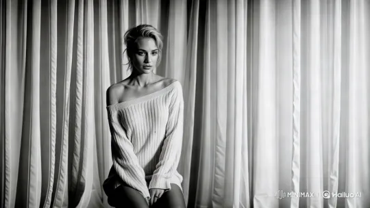 Dynamic Minimalist Portrait of a Woman in Motion – AI Generated Video | Hailuo AI