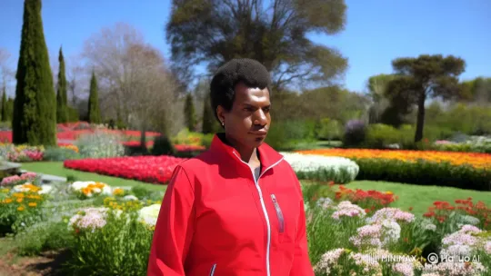 Tranquil Stroll in a Colorful Garden – AI Generated Video | Hailuo AI