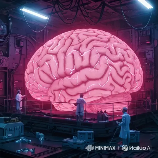 Futuristic Brain Mimics Cherry Blossoms in High-Tech Lab – AI Generated Video | Hailuo AI