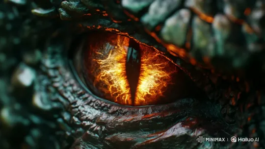 Captivating Close-Up of Dragon's Eye with Realistic Blink – AI Generated Video | Hailuo AI