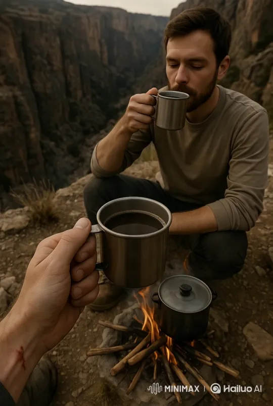 Coffee Moments in a Mountainous Landscape – AI Generated Video | Hailuo AI