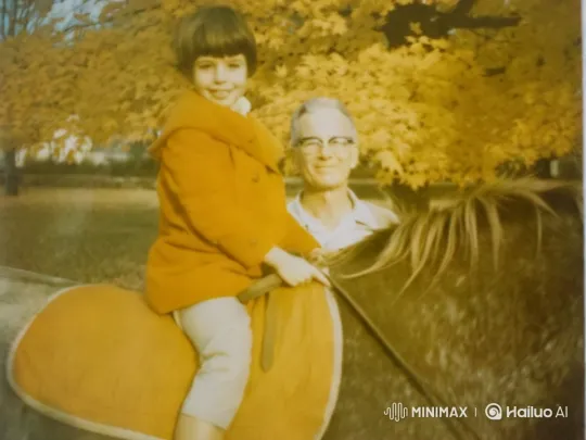 Child and Adult Bond on Horse in Autumn Park – AI Generated Video | Hailuo AI